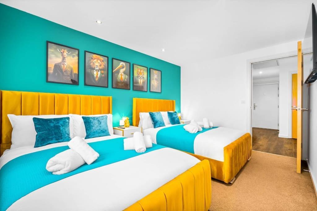 Spacious 2 Bed Apt B'Ham Cc With Parking Sleeps 7 Birmingham Exterior foto
